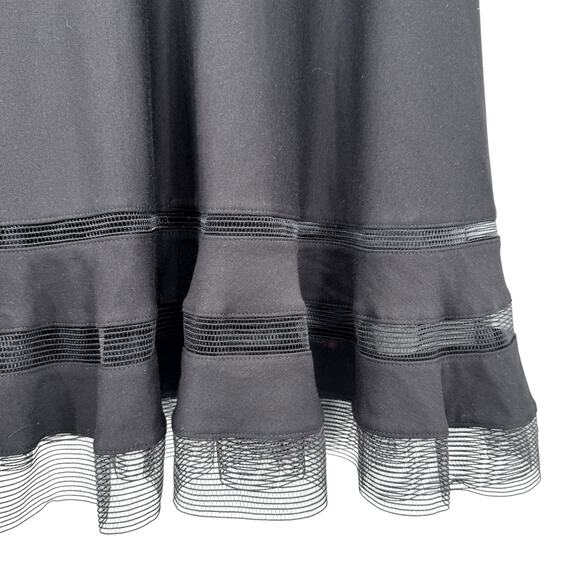 Tadashi Shoji Flip Hem Black Sheer Mesh Knit Mini Sleeveless Cocktail Dress - Picture 10 of 14